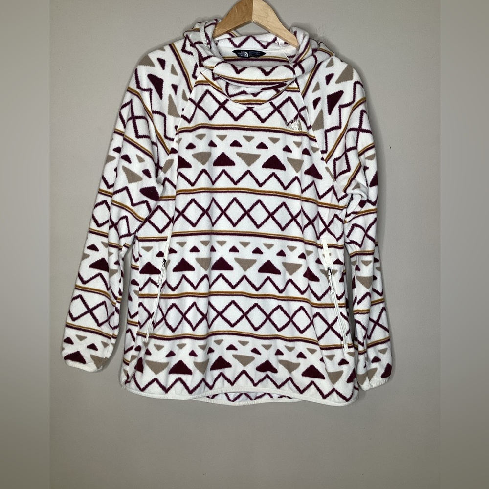 The North Face Pullover Women's Large Glacier Alpine Aztec Fleece Hoodie